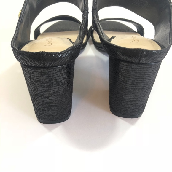 Calvin Klein Cirella Black Snakeskin Leather Mule - Picture 5 of 6
